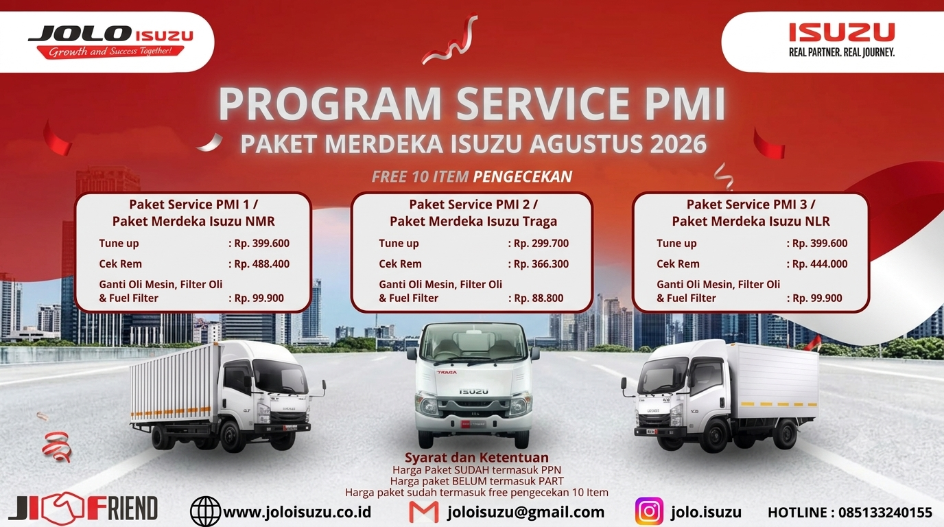 MERDEKA SERVISNYA, MERDEKA BIAYANYA! Program Service PMI (Paket Merdeka Isuzu)